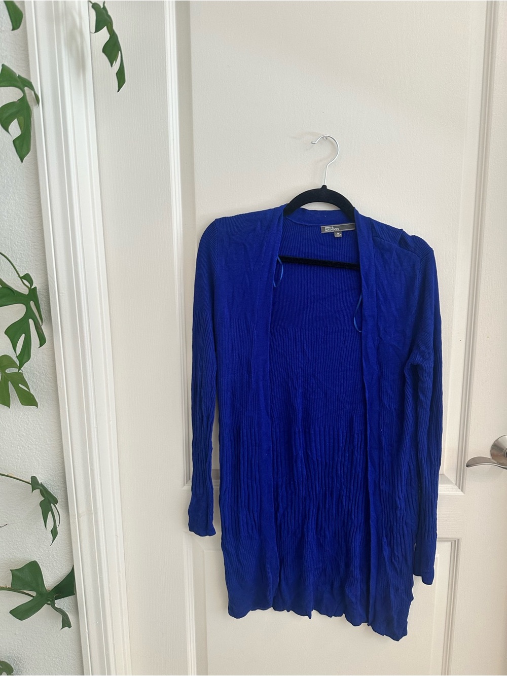 89th & Madison Royal Blue Open-Front Long Cardigan